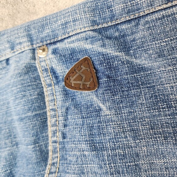 Akademiks Men's Light Wash Distressed Straight Leg Denim Jean Size 34x32 - Picture 8 of 14